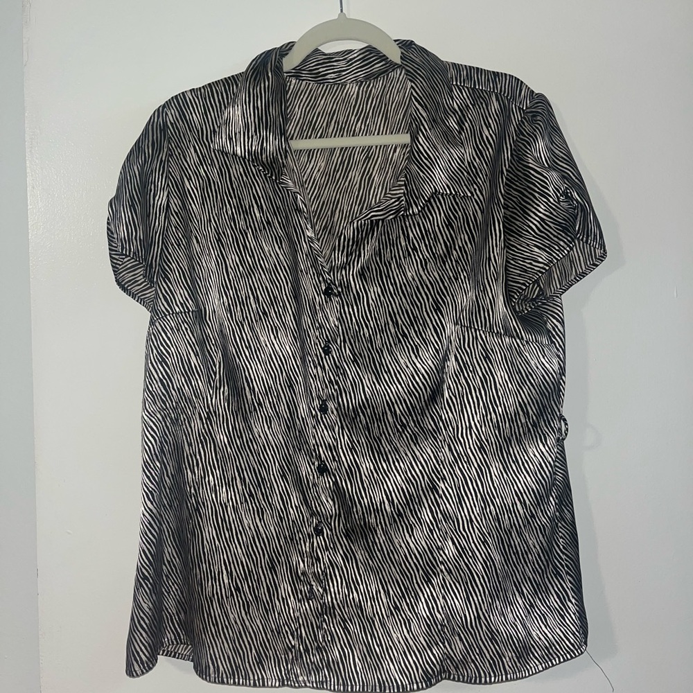 Vintage Zebra Silk-y Button Down